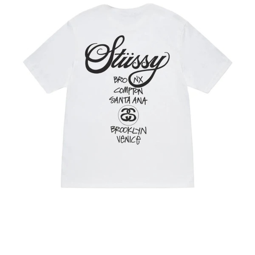 ๐ Authentic Stussy World Tour White Tee - unisex - L - Picture 6 of 17